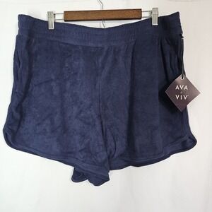Ava & Viv Plus‎ 1X Terry Cloth Shorts Casual Comfy Loungecore Vibe